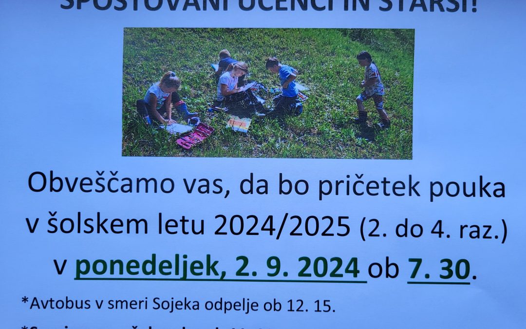 PRVI ŠOLSKI DAN